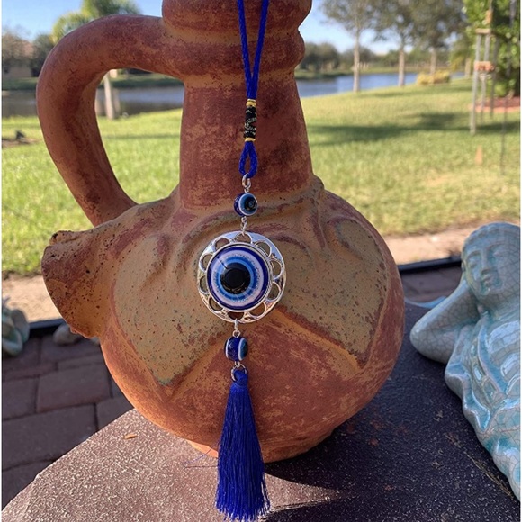 Evil Eye Rear View Mirror Hanging Pendant Accessory - Picture 4 of 5